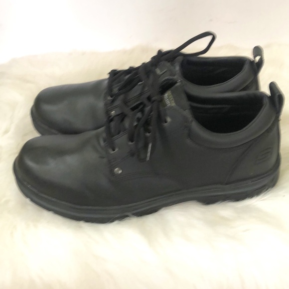 Skechers Relaxed Fit Memory Foam Gel-Infused Black Leather Shoe Size 14 main image 8